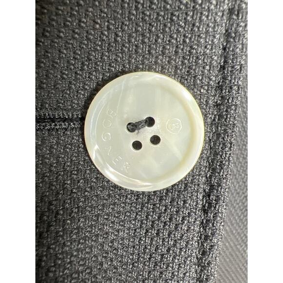 Bogner Black Button Down Blazer/Coat Faux Waist Belt Front Pockets Size 10/40 - Picture 6 of 12